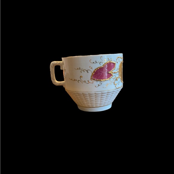 Vintage porcelain coffee cup & saucer heavy gold trim 3-1/4” tall x 3.5” across - Picture 9 of 12